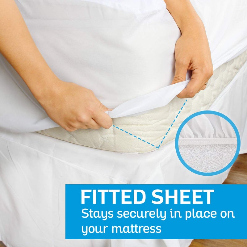 Sures Waterproof Mattress Protector - Full Size Bedsheet - Fitted Machine Washable Bed Sheet - Vinyl Free Bedwetting Cover Pad - for Kids, Adult, Elderly - Image 3